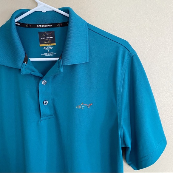 Greg Norman Tasso Elba polo t-shirt teal blue sz S - Picture 4 of 4